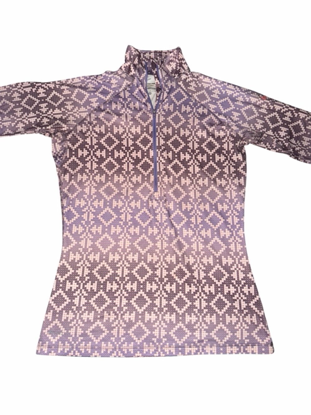 Nike Purple and Light Pink Patterned Quarter-Zip Women's Sweater